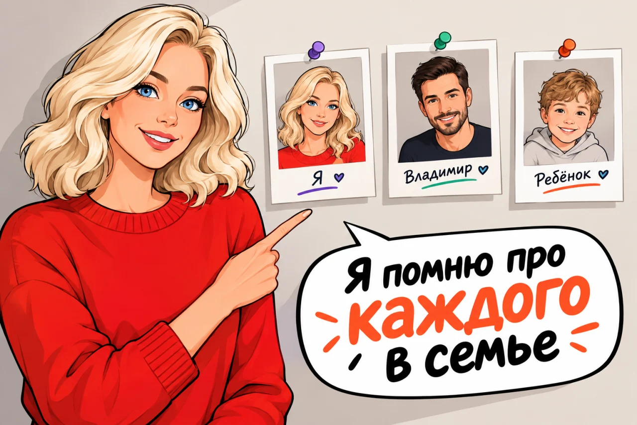 Помнит про каждого в семье