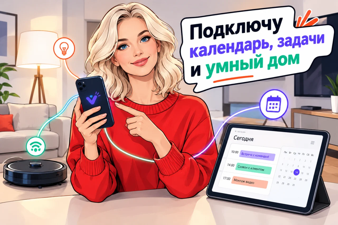 Подключит календарь и умный дом